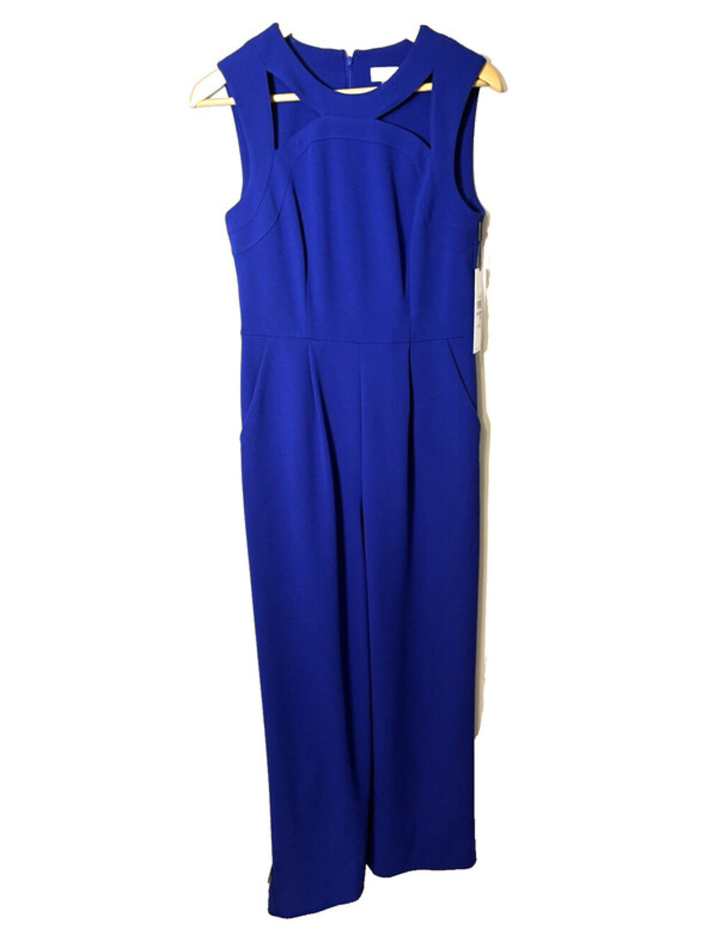 Calvin Klein Women's Sleeveless Jumpsuit with Cut Outs, Size 6 Blue NWT